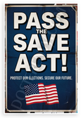 Pass the SAVE Act! Protect Our Elections Secure Our Future Vintage 12x18 US Made Poster
