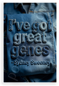 Sydney Sweeney "I've Got Great Genes" Denim Text Inspirational 12x18 US Made Poster