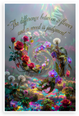 Wayne Dyer 'The Difference Between a Flower and a Weed is Judgment' Inspirational 12x18 US Made Poster