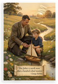 George Herbert "One Father Worth More Than Hundred Schoolmasters" Inspirational 12x18 US Made Poster
