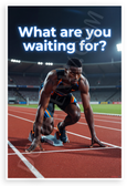 What Are You Waiting For Runner Starting Blocks Motivational 12x18 US Made Poster