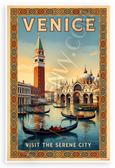 Venice Italy Vintage Travel Poster St Mark's Gondolas 12x18 US Made Poster