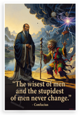 Confucius "Wisest of Men and Stupidest of Men Never Change" Inspirational 12x18 US Made Poster