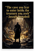 Joseph Campbell "Cave You Fear Holds Treasure" Inspirational 12x18 US Made Poster