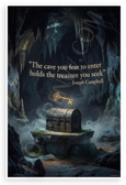 Joseph Campbell "The Cave You Fear to Enter Holds the Treasure You Seek" Motivational 12x18 US Made Poster