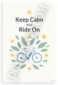 Keep Calm and Ride On E-Bike Motivational 12x18 US Made Poster