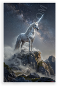 Majestic Unicorn on Misty Mountain Peak Fantasy 12x18 US Made Poster