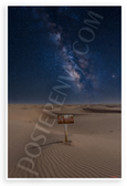 Milky Way Over Desert No Trespassing Sign Night Landscape 12x18 US Made Poster