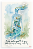 "Drink Water Equal to 1/2 Your Body Weight in Ounces Each Day" Hydration Motivational 12x18 US Made Poster