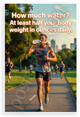 How Much Water At Least Half Your Body Weight in Ounces Daily Hydration Motivational 12x18 US Made Poster