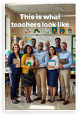 This is What Teachers Look Like Diverse Classroom Group 12x18 US Made Poster