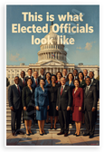 "This is what Elected Officials look like" Diverse Democracy WPA Style 12x18 US Made Poster
