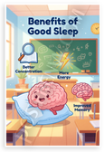Benefits of Good Sleep Better Concentration Energy Memory Educational 12x18 US Made Poster