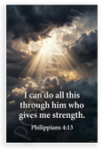 Philippians 4:13 "I Can Do All This Through Him Who Gives Me Strength" Inspirational 12x18 US Made Poster