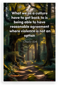 Charlie Kirk 'Reasonable Agreement Where Violence Is Not an Option' Inspirational 12x18 US Made Poster