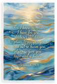 Jeremiah 29:11 'For I Know the Plans I Have for You' Inspirational 12x18 US Made Poster