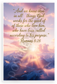 Romans 8:28 'God Works for the Good' Inspirational 12x18 US Made Poster