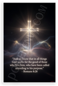 Romans 8:28 'God Works for the Good' Inspirational 12x18 US Made Poster