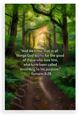 Romans 8:28 'God Works for the Good' Inspirational 12x18 US Made Poster