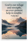 Psalm 46:1 'God is our Refuge and Strength' Inspirational 12x18 US Made Poster