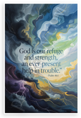Psalm 46:1 "God Is Our Refuge and Strength" Inspirational 12x18 US Made Poster