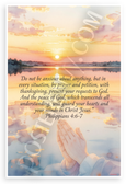 Philippians 4:6-7 "Do Not Be Anxious" Prayer Sunset 12x18 US Made Poster