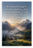 Deuteronomy 31:6 'Be Strong and Courageous' Inspirational 12x18 US Made Poster