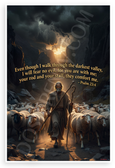 Psalm 23:4 'I Will Fear No Evil' Shepherd Flock Inspirational 12x18 US Made Poster