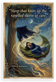 William Shakespeare "Sleep that Knits up the Ravelled Sleeve of Care" Inspirational 12x18 US Made Poster