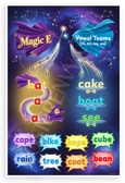 Magic E Vowel Teams Educational Poster 12x18 US Made Poster