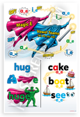 Magic E Vowel Teams Superhero Comic Book Educational 12x18 US Made Poster