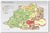 Vatican City Map - NEW World Travel Poster
