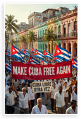 Make Cuba Free Again Cuba Libre Otra Vez Protest 12x18 US Made Poster