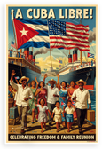 A Cuba Libre Celebrating Freedom Family Reunion Vintage WPA 12x18 US Made Poster