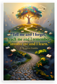 Benjamin Franklin "Tell Me and I Forget Teach Me and I Remember" Educational 12x18 US Made Poster