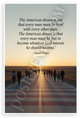 Ronald Reagan "American Dream Every Man Free" Inspirational 12x18 US Made Poster