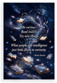 Aaron Swartz 'Be Curious Read Widely' Intelligence Curiosity Quote Inspirational 12x18 US Made Poster
