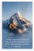 Seneca "It is Better to Die Knowing the Truth" Mountain Inspirational 12x18 US Made Poster