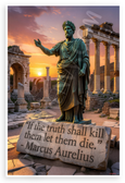 Marcus Aurelius "If the Truth Shall Kill Them Let Them Die" Inspirational 12x18 US Made Poster