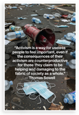 Thomas Sowell 'Activism is a Way for Useless People' Quote 12x18 US Made Poster