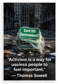Thomas Sowell 'Activism Way for Useless People to Feel Important' Inspirational 12x18 US Made Poster