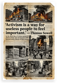 Thomas Sowell 'Activism is a Way for Useless People to Feel Important' Vintage Newspaper 12x18 US Made Poster