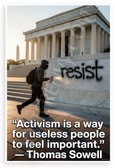 Thomas Sowell "Activism is a Way for Useless People to Feel Important" Inspirational 12x18 US Made Poster