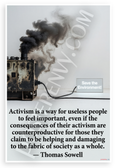 Thomas Sowell 'Activism is a Way for Useless People' Environmental Satire 12x18 US Made Poster