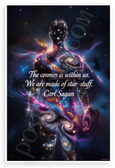 Carl Sagan "The Cosmos Is Within Us We Are Made of Star-Stuff" Inspirational 12x18 US Made Poster