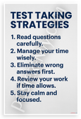 Test Taking Strategies Educational 12x18 US Made Poster