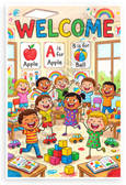 Welcome to Classroom Happy Diverse Children ABC Posters Toys 12x18 US Made Poster
