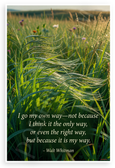 Walt Whitman "I Go My Own Way" Inspirational 12x18 US Made Poster