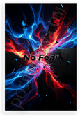 No Fear Abstract Waves Breaking Black Barrier Motivational 12x18 US Made Poster
