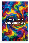 "Everyone is Welcome Here" Diversity Abstract Swirl 12x18 US Made Poster